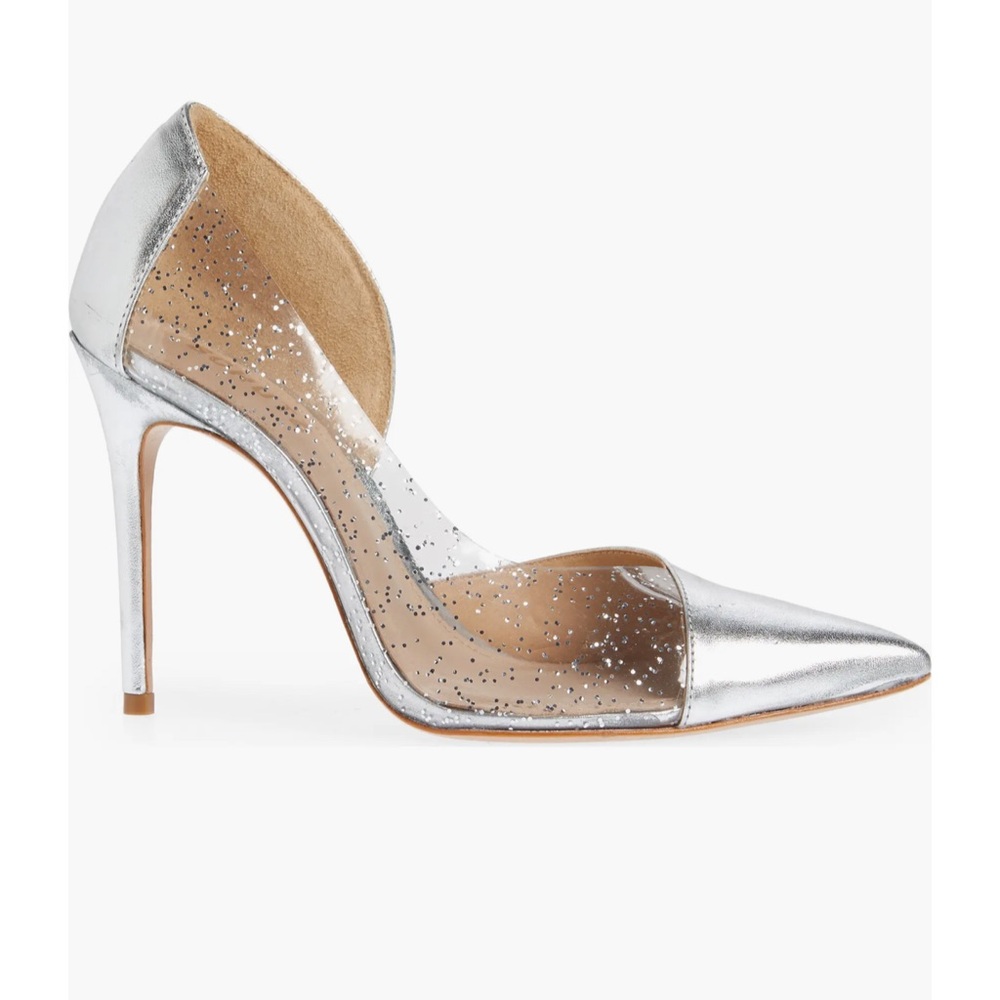 Shutz Silver D'Orsay Stiletto Pumps